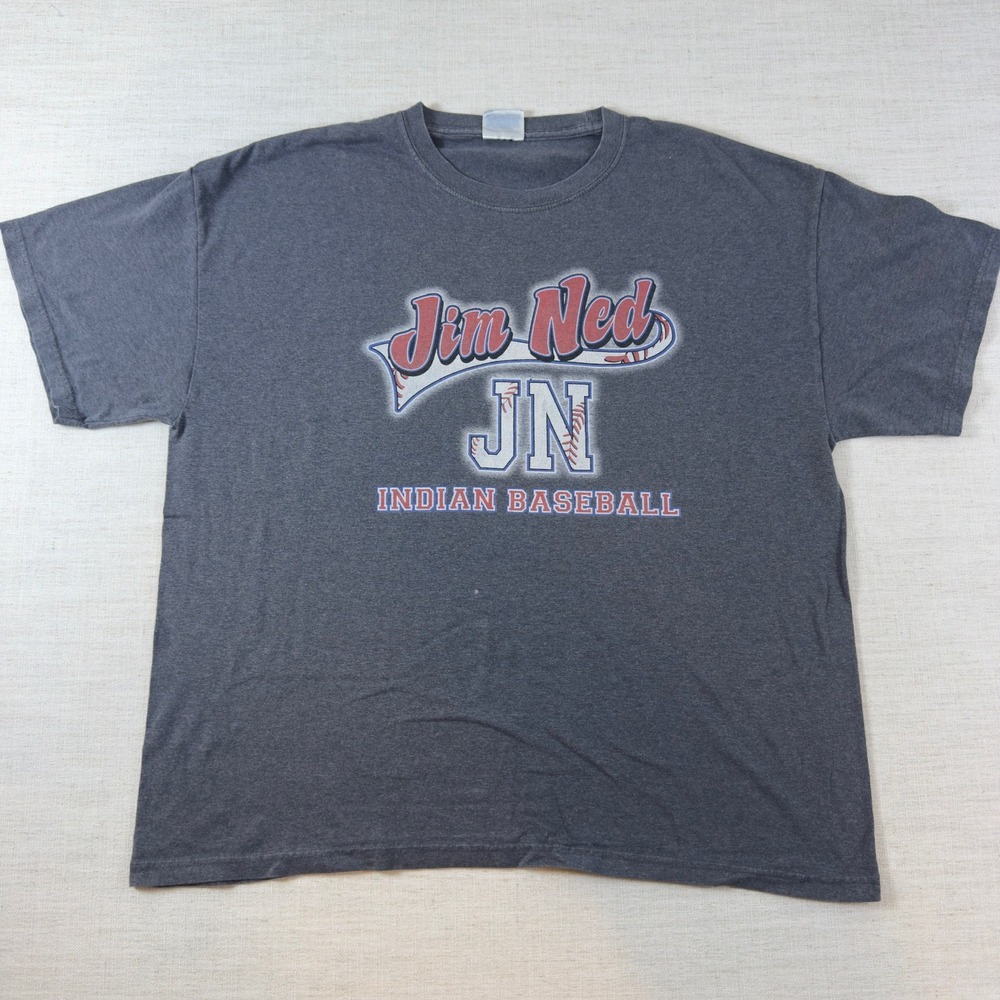 Vintage Hanes Jim Ned Indians Baseball T Shirt Mens XL Gray Texas 50/50